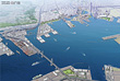 横浜港大鳥瞰図1-33PHOTOSHOP,大さん橋国際客船ターミナル